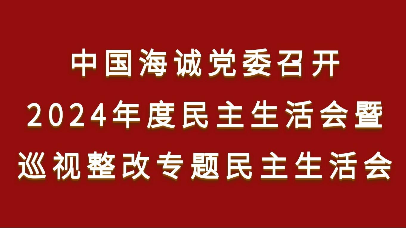 中國(guó)海誠(chéng)黨委召開(kāi)2024年度民主生活會(huì)暨巡視整改專(zhuān)題民主生活會(huì)